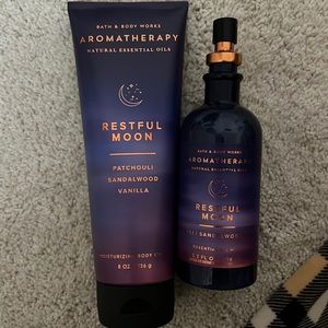 Bath and Body Works Restful Moon moisturizing body cream and essential oil mist